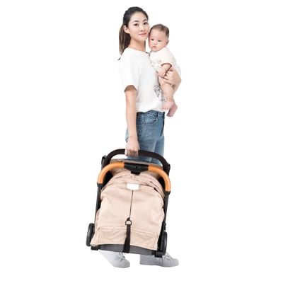 Teknum Travel Lite Stroller - Khaki and Sunveno Green Dream Diaper Bag and Clutch Combo